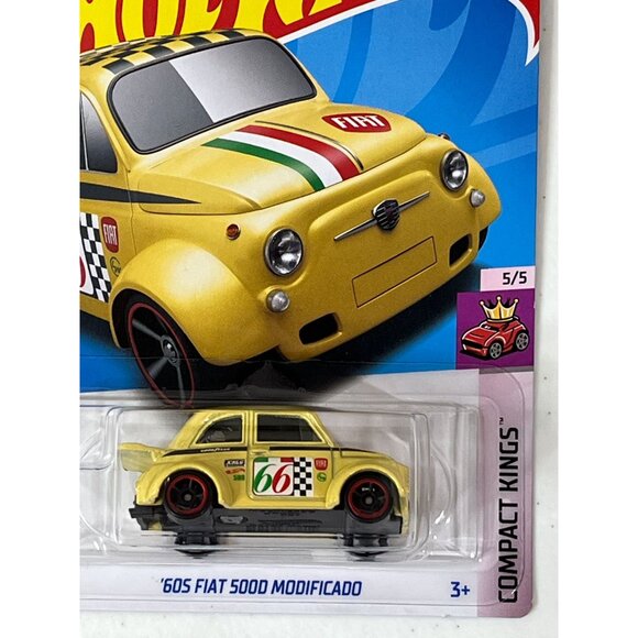 Hot Wheels 2024 ’60s Fiat 500D Modificado Yellow Compact Kings 5/5 Diecast Car - Picture 3 of 9
